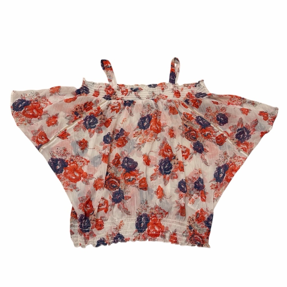 3/$20 Vintage Y2K Guess Floral Sheer Top Blouse Womens Medium 2000’s Boho